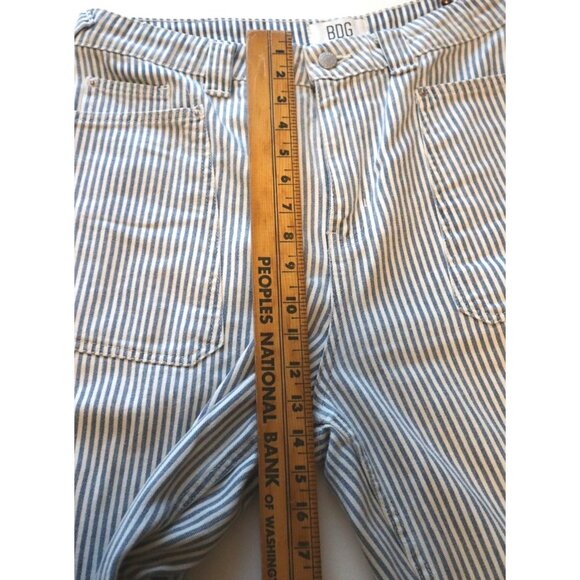 BDG Urban Outfitters Carpenter Pants Stripe Blue White 32 Workwear Vintage - Picture 9 of 11